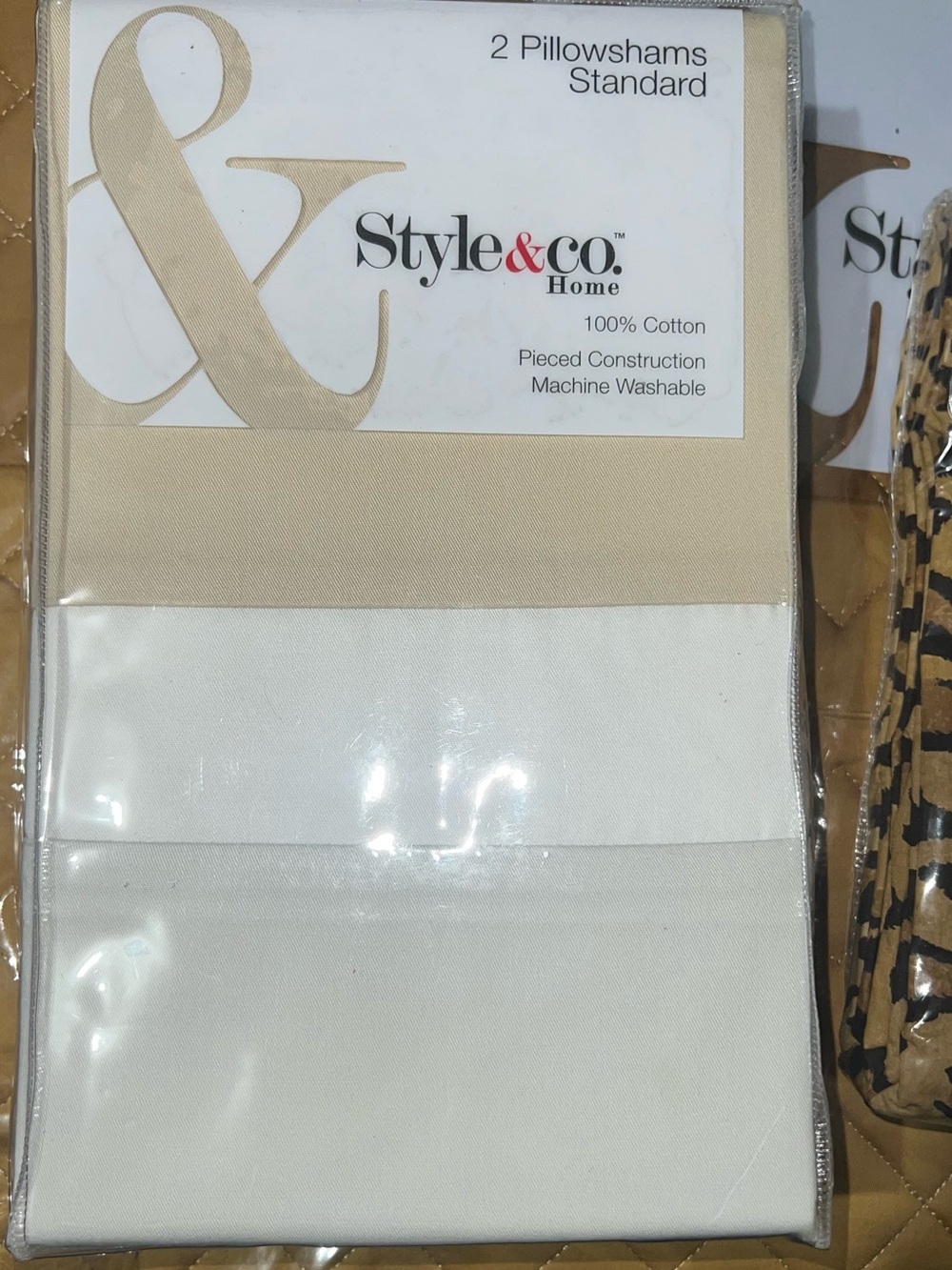 Style & Co. Two-Tone Cream and White Cotton Curtain Panel